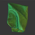 Green and Yellow Gradient Towel with Shiny Texture on Black Background 3d model