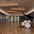 School Music Classroom Interior With Piano Wooden Floors Seats And Ceiling Designs