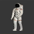 NASA Astronaut in White Spacesuit with American Flag for Space Exploration Mission