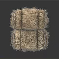 Natural Hay Bales in Rustic Brown Arrangement with White Background