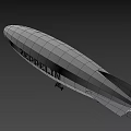 Modern Silver Meteor Airship With Streamlined Body And Tail Design