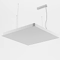 Modern Square Pendant Light With White Panel And Metal Frame Hanging Design 3d model