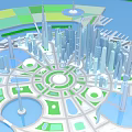 Stunning Modern City Skyline Landscape With Water Reflections Urban Skyscrapers And Buildings