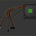Black Air Conditioner Cooling Fan With Grid Cover And Colorful Connecting Wires