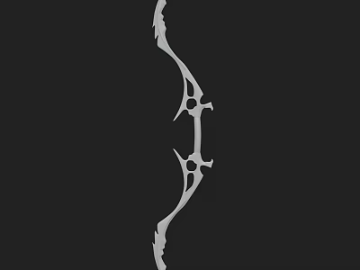 Silver Vintage Decorative Bow With Intricate Carved Design On Black Background 3d model