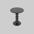 Modern Black Round Coffee Table With Smooth Surface And Stacked Circular Base