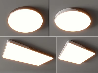 Modern Round and Square Ceiling Lights with Sleek Design for Home Interior Lighting 3d model