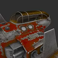 Vintage Aircraft Cockpit With Rusty Red Silver Metal Canopy Worn Details And Dials