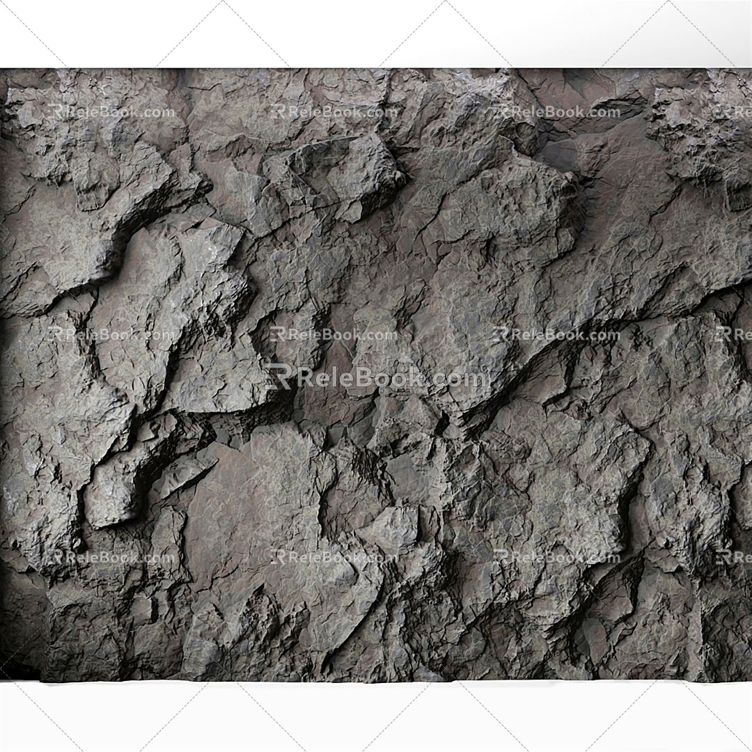 Modern background wall stone rock background wall 3d model