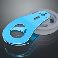 Blue Metal Bracket With Holes And Gray Pulley Wheel Mechanical Components