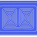 White Spiral Radiator Design On Blue Background For Home Heating System