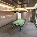 Modern 518 Billiards Room Featuring Green Pool Table Large Windows And Stylish Lighting 3d model