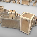 Wooden Display Shelves In Various Sizes And Shapes Arranged For Retail