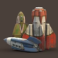 Detailed Colorful Spaceship Models With Different Designs And Various Colors For Space Toys