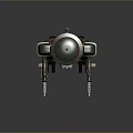 Vintage Metal Robot Character With Green Copper Body And Mechanical Limbs Standing On Dark Background