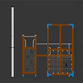 Red Outdoor Children's Playground Equipment With Multiple Frame Structures And Tall Pole