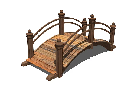 New Chinese-style Bridge Landscape Entrance Villa Courtyard Corridor Frame Small Bridge Wooden Bridge Plank Road Cradle 3d model