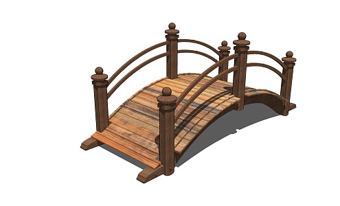 New Chinese-style Bridge Landscape Entrance Villa Courtyard Corridor Frame Small Bridge Wooden Bridge Plank Road Cradle 3d model