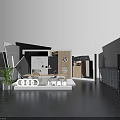 SAIC Audi Exhibition Booth Design With Modern Geometric Shapes And Lighting Elements 3d model