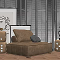 Modern Single Sofa Coffee Table Combination Casual Sofa 3d model