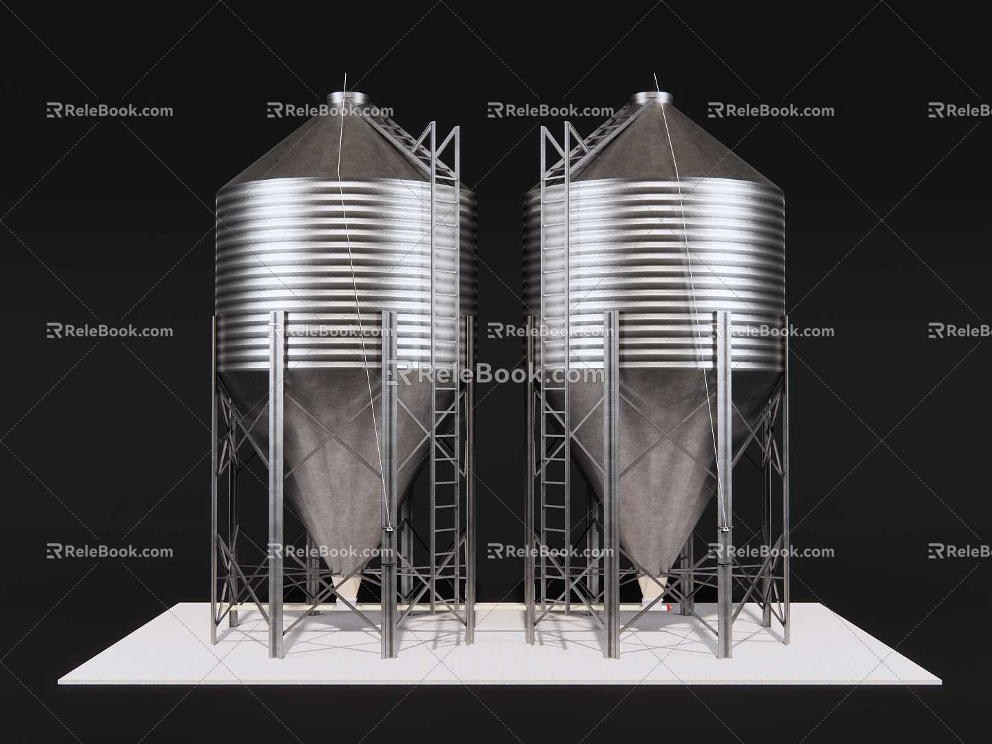 Tandem Silo Tapered Barn 3d model