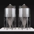 Tandem Silo Tapered Barn 3d model