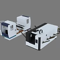 Modern Precision CNC Machine Tool With Control Console And Tool Storage