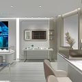 Modern Elegant Jewelry Storefront With Glass Display Windows And Jewelry Displays