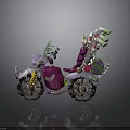 Decorative Motorcycle With Pink Body White Accents Green Vines And Flowers