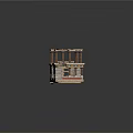 Ancient Architectural Model With Stone Platforms Columns And Multiple Roofs