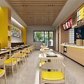 Modern Restaurant Fast Food Shop Bun Shop 3d model