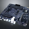 Computer Motherboard With CPU Socket RAM Slots Chipset And Interface Connectors