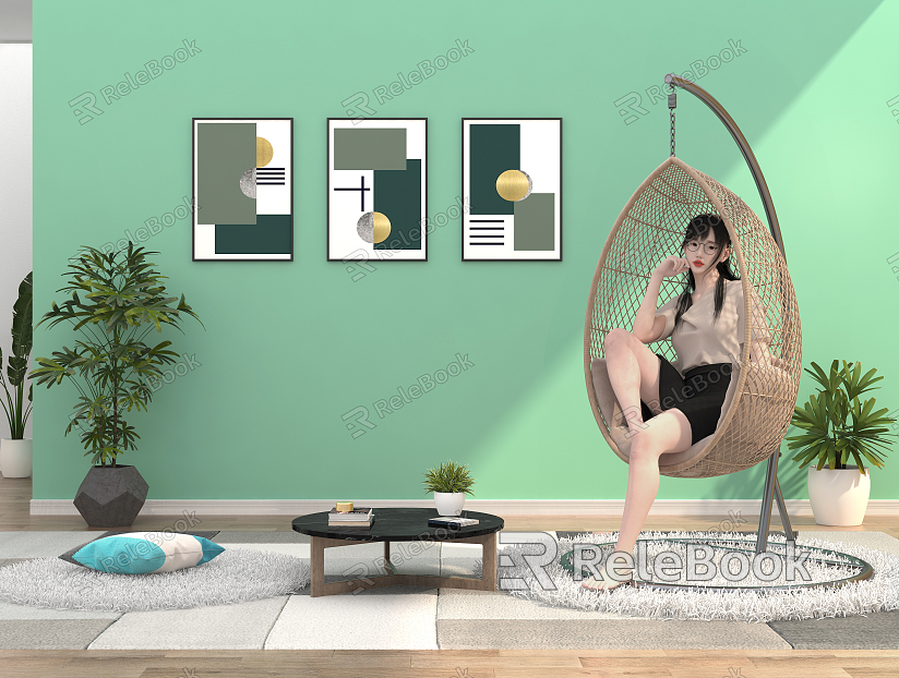 Modern Hanging Chair Hanging Chair Drop Type model