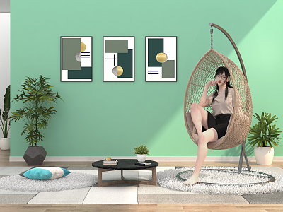 Modern Hanging Chair Hanging Chair Drop Type model