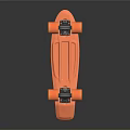 Durable Orange Skateboard Sports Equipment With Smooth Orange Wheels And Black Trucks