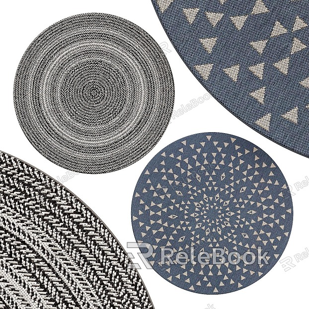 Retro Pattern Round Carpet model