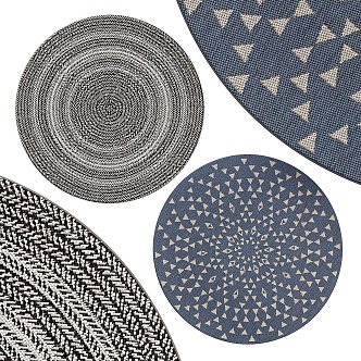 Retro Pattern Round Carpet 3d model