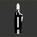 Long Sword With Red Black Handle And Patterned Blade On Gray Background With Reflection