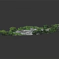 3D Miniature Village Scene With Green Vegetation And Traditional Houses Layout