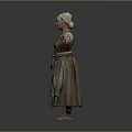 Woman In Traditional Costume With Headscarf And Long Dress Arms Outstretched