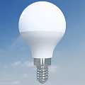 Bright White LED Bulb Lighting Fixture For Home With Sky Background