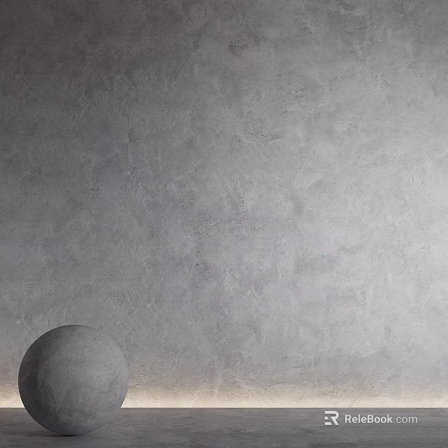 Minimalist Gray Sphere Component On Textured Gray Wall Surface Design 3d model 