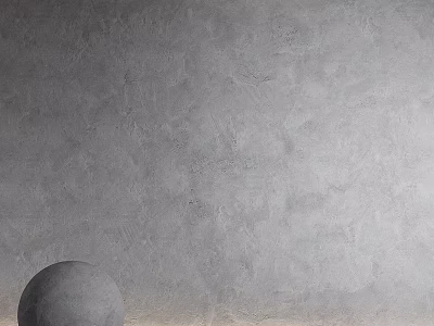 Minimalist Gray Sphere Component On Textured Gray Wall Surface Design 3d model