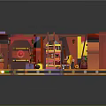 Colorful Lego Indoor Scene With Miniature Furniture And Toy Decorations