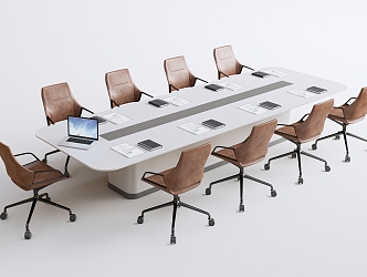 Modern Conference Table and Chair 3d model