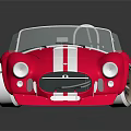 Red Vintage Convertible Sports Car Featuring White Stripes And Open Top Design