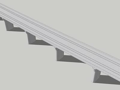 Road Infrastructure Bridge Structure Design with Multi Concrete Piers 3d model