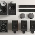Stylish Modern Black Speakers Collection Featuring Bookshelf And Wall Mounted Designs