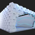 Welcome Display Stand With Illuminated Design And Cup On Modern Structure