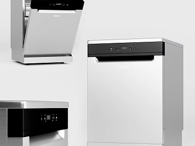 Modern Stainless Steel Kitchen Appliances With Black Control Panels And Sleek Design 3d model